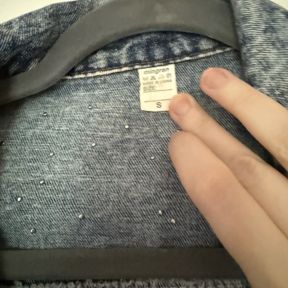 Denim Bride Jacket with Pearl Accents - Picture 3 of 3